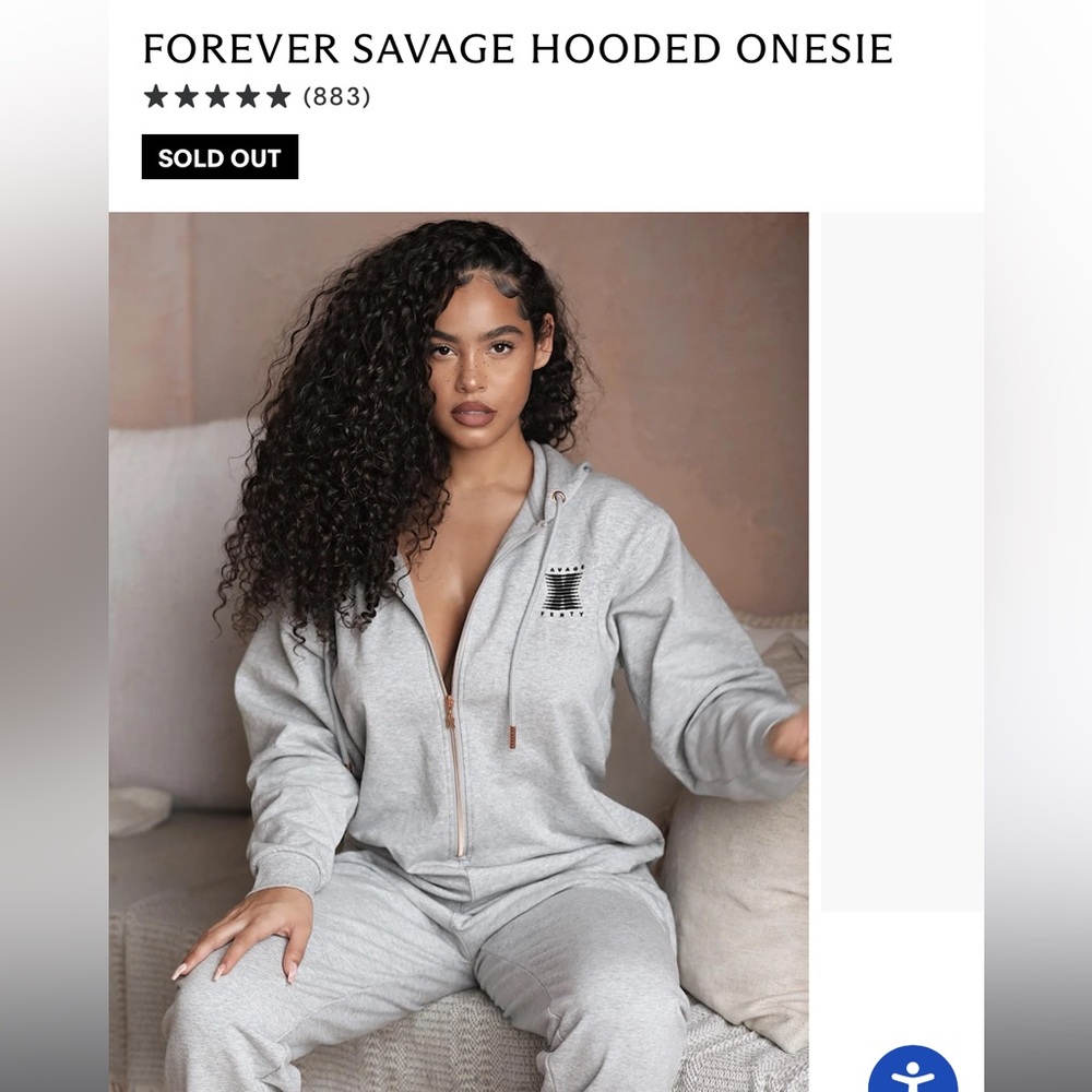 Savage X Fenty Gray Forever Savage Hooded Jumpsuit Onsie✨ - Picture 12 of 12